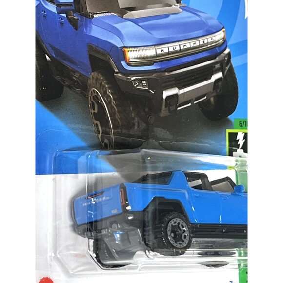 Hot Wheels 2024 GMC Hummer EV Blue HW Green Speed Diecast Truck 1:64 NOC - Picture 4 of 7